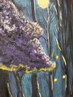 "Moonlit Fireflies" Original Acrylic Painting 4"W x 6"H