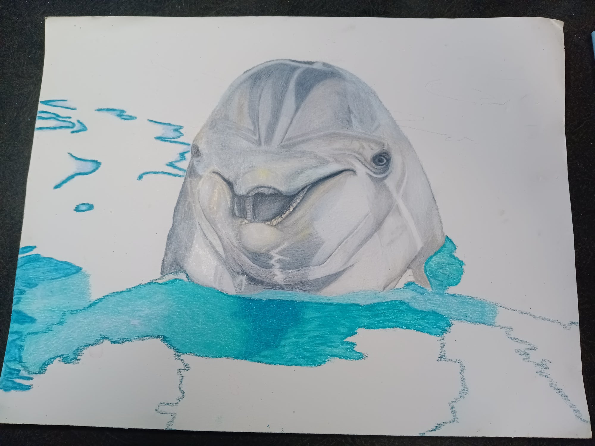 "BLUE" - 9"H x 12"W colored pencil on paper