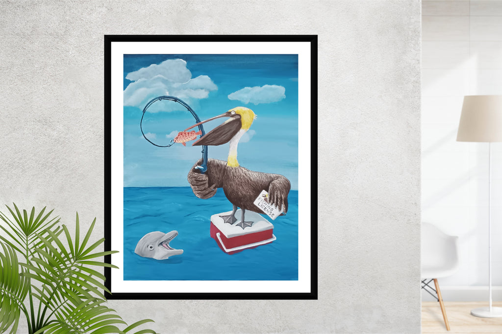 "FRESH CATCH" 14"W x 18"H acrylic on wrapped canvas