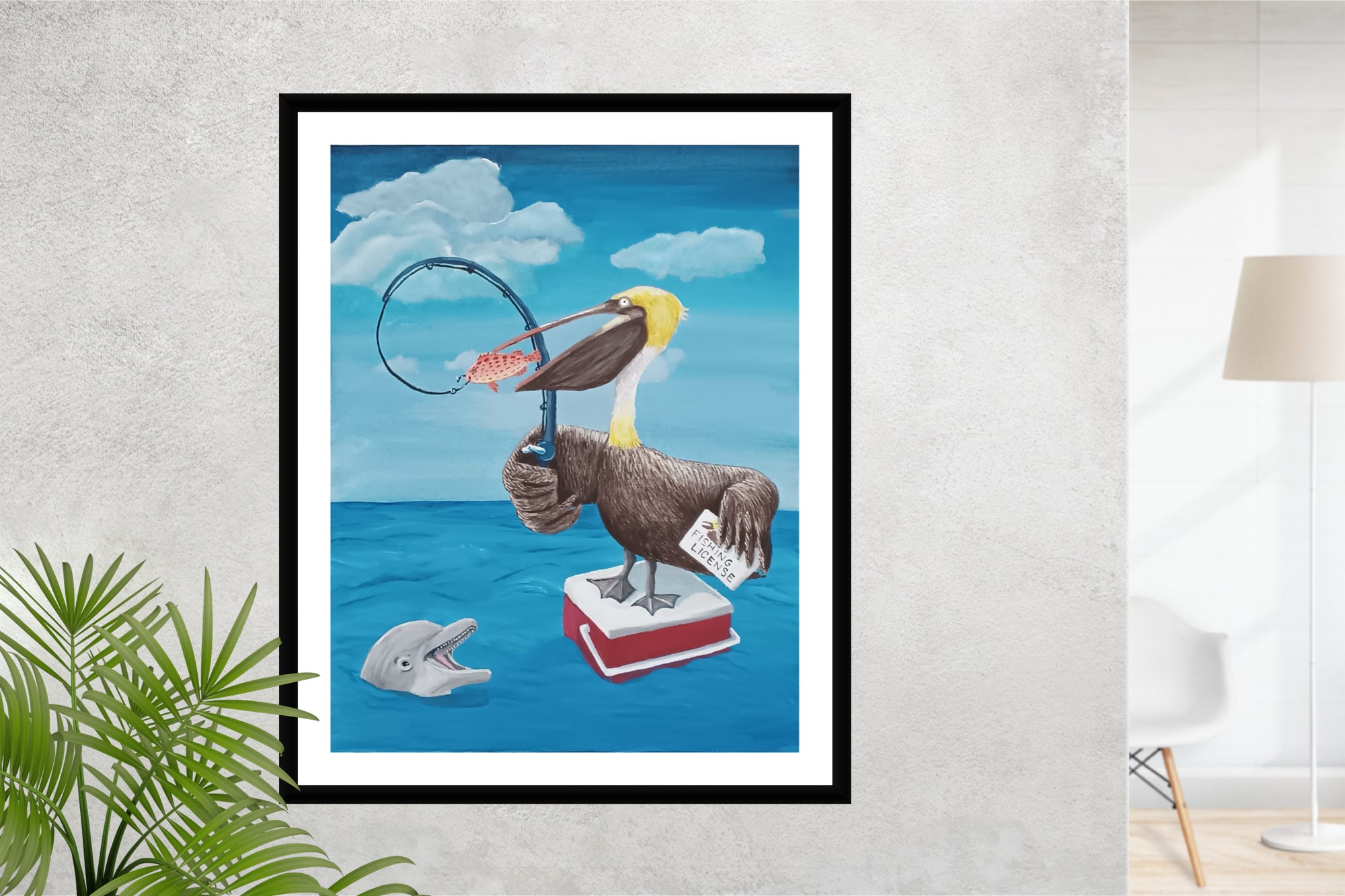 "FRESH CATCH" 14"W x 18"H acrylic on wrapped canvas