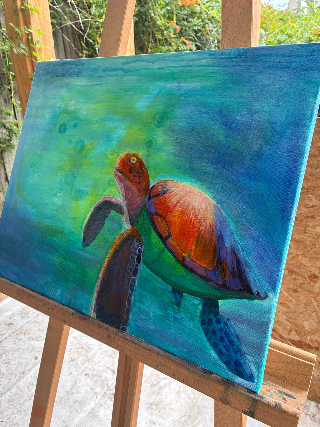 "Solo Swim" Original Oil Painting 16"x20"