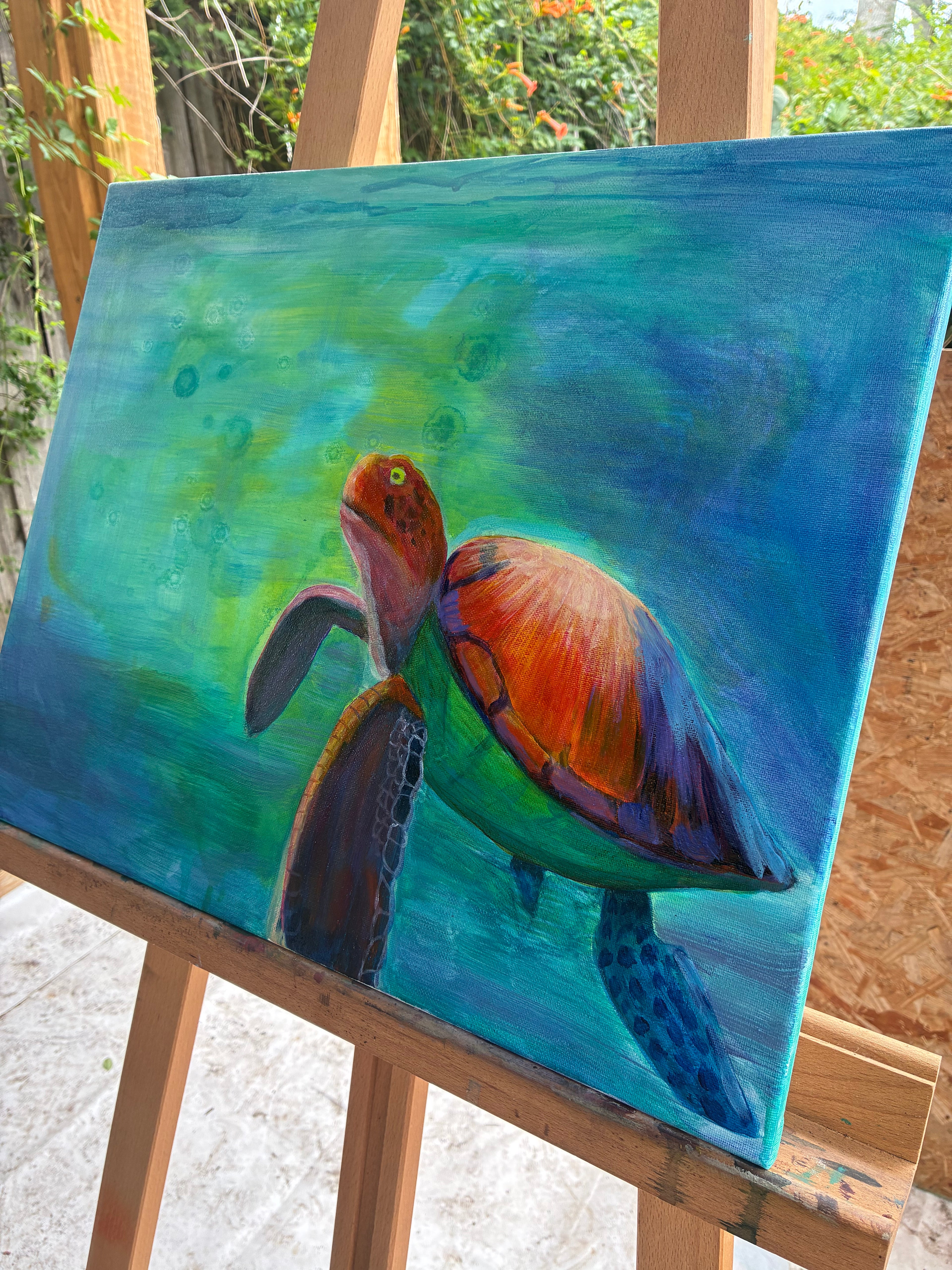 "Solo Swim" Original Oil Painting 16"x20"