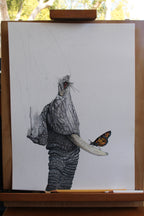 "HELLO FRIEND" 9"W x 12"H colored pencil on paper