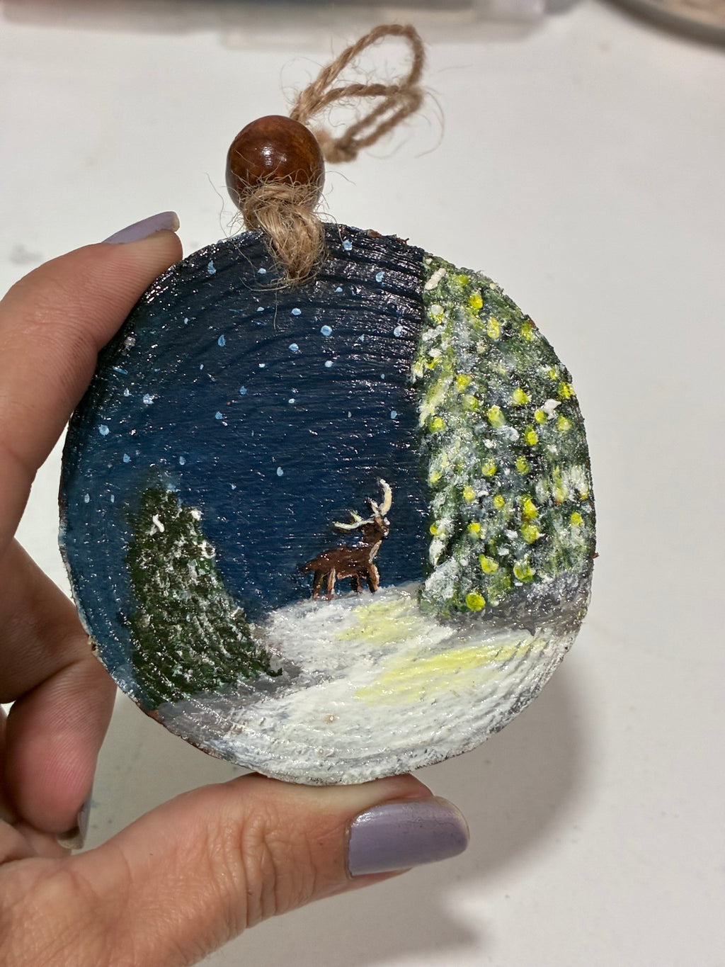 Starlight On The Winter Pines | Holiday Ornament