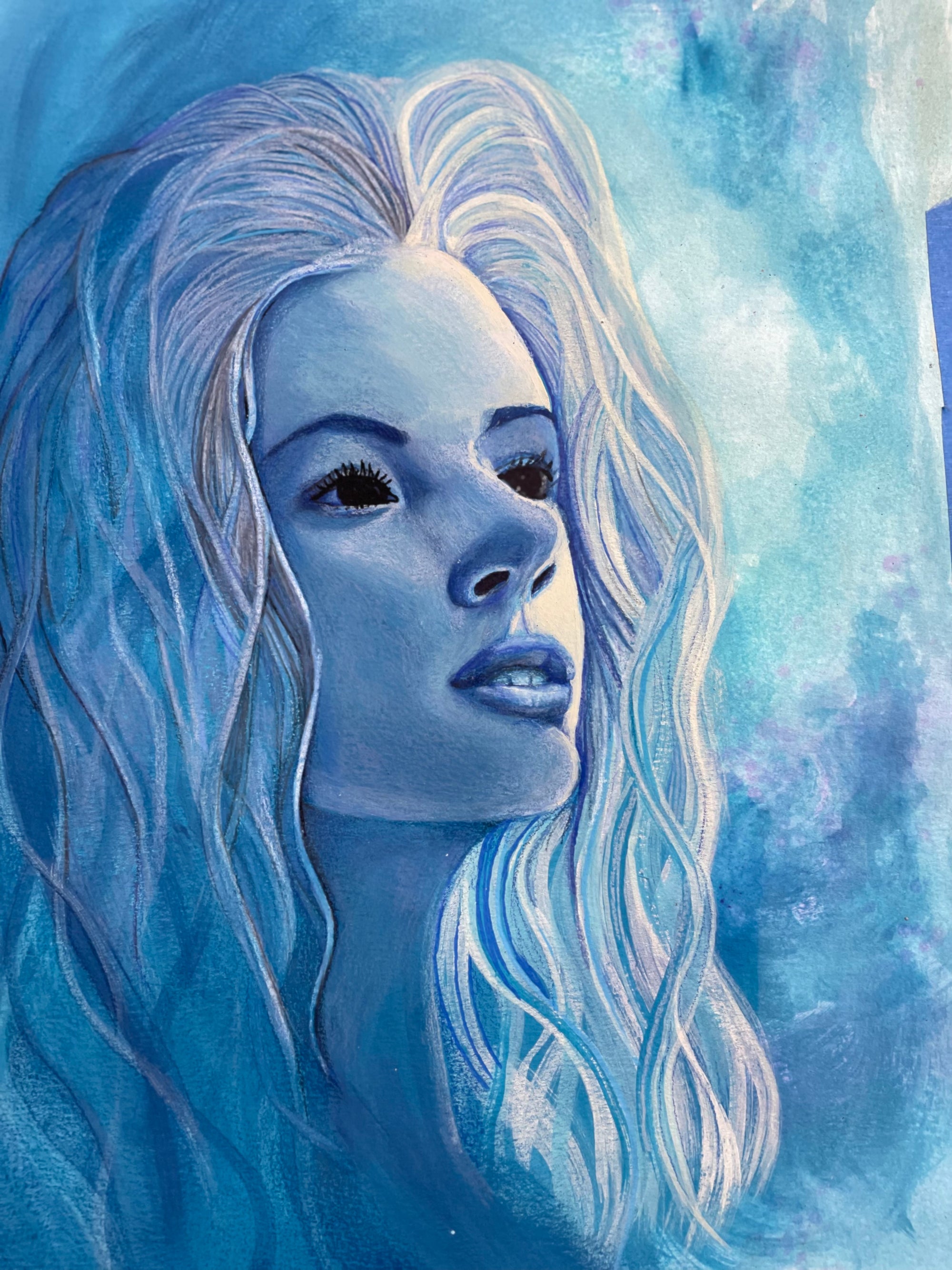 "DEEP BLUE" 11"W x 15"H acrylic on paper