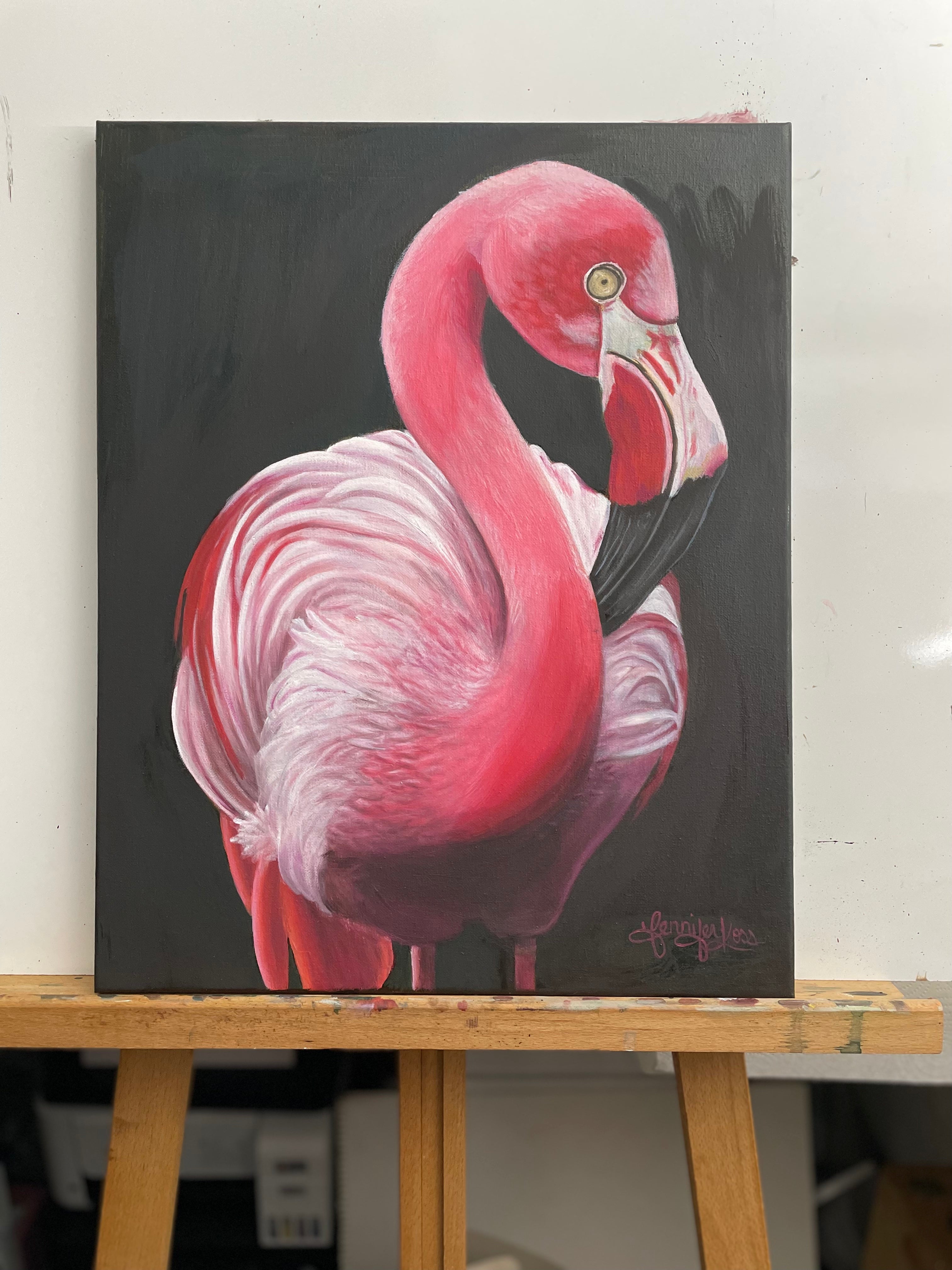 "Pretty in Pink" Original oil painting 20"H x 16"W