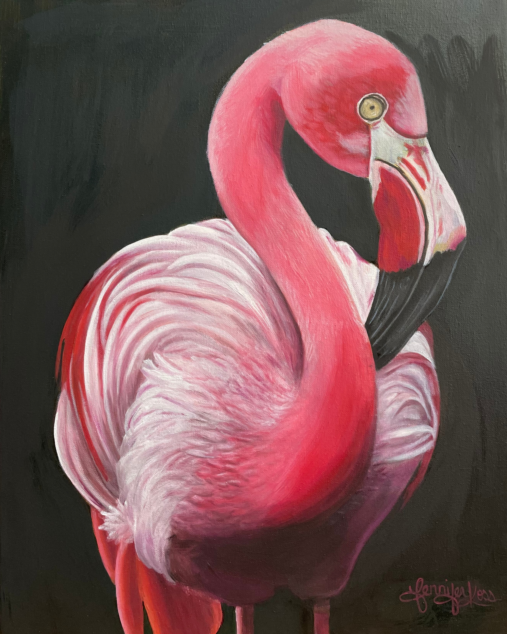 "PRETTY IN PINK" 16"W x 20"H oil on wrapped canvas