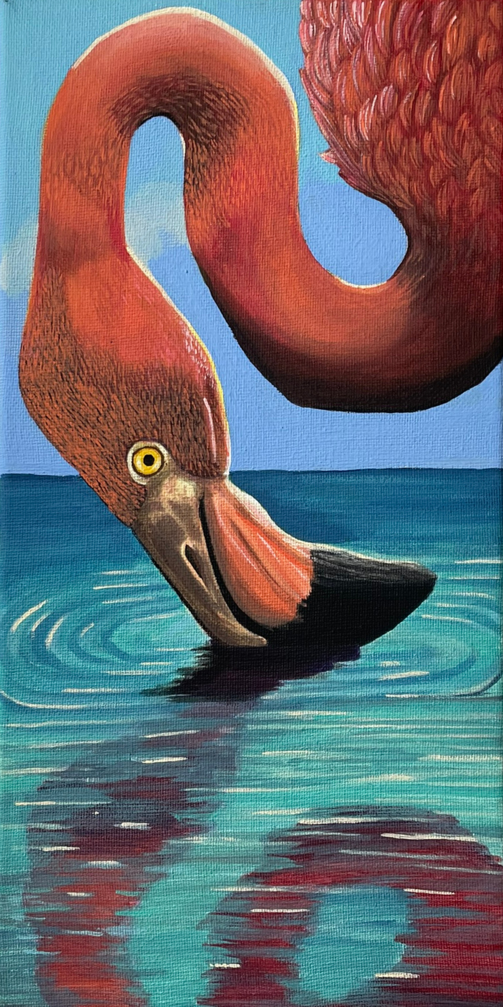 "SUMMER DAYS" 14"H x 7"W acrylic on wrapped canvas