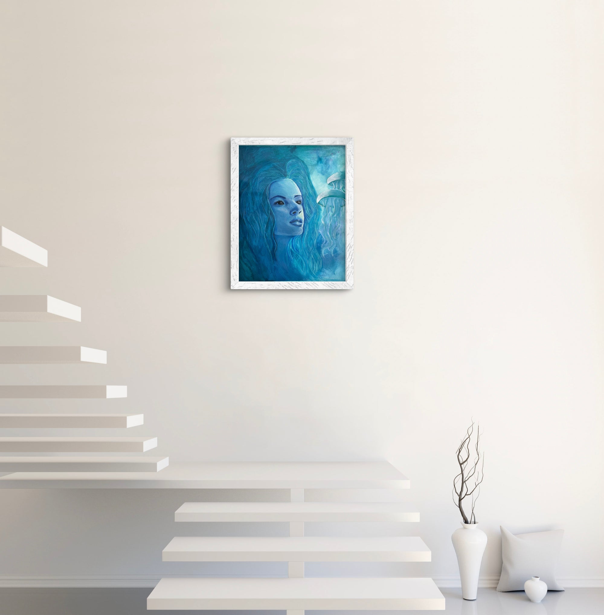 "DEEP BLUE" 11"W x 15"H acrylic on paper